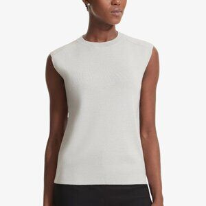 M.M. LaFleur | The Barbara Sleeveless Wool Blend Sweater in Soft Gray - Size S